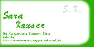 sara kauser business card